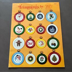 Cross Stitch Ornaments Trimmings Snowman Santa Angels Cross Wise Designs 1980